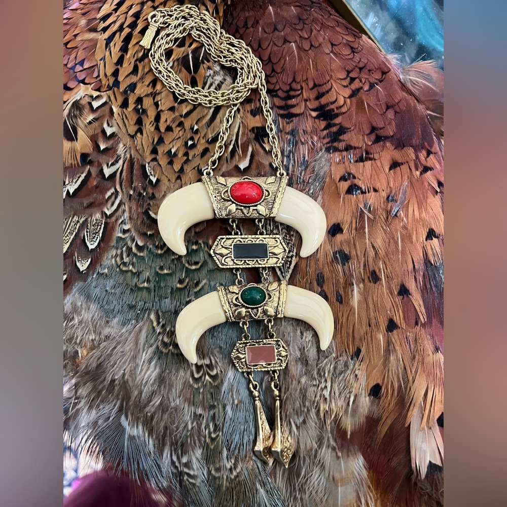 HMS Madeira vintage Egyptian Revival statement necklace.